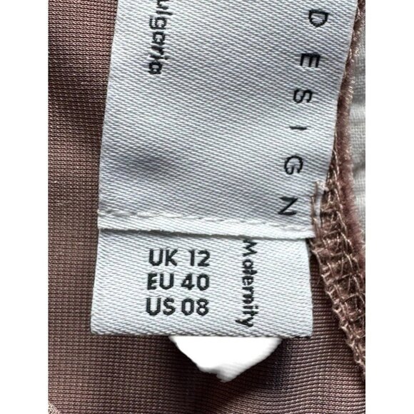 ASOS Design Maternity Woman's Sz 8 Velvet Midi Dusty Pink Pleated Dress NWOT - Picture 7 of 10